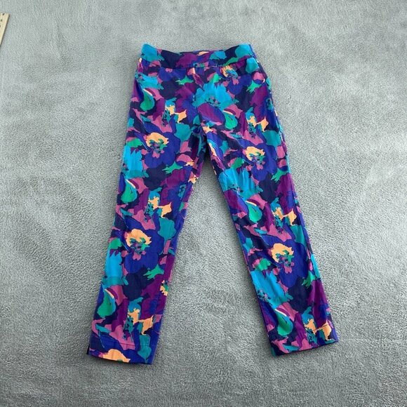 Colorful Floral Soft Surroundings Womens Pants Size S Multicolor 5241 - Picture 1 of 9
